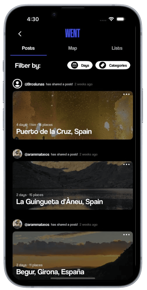 Destinos por países